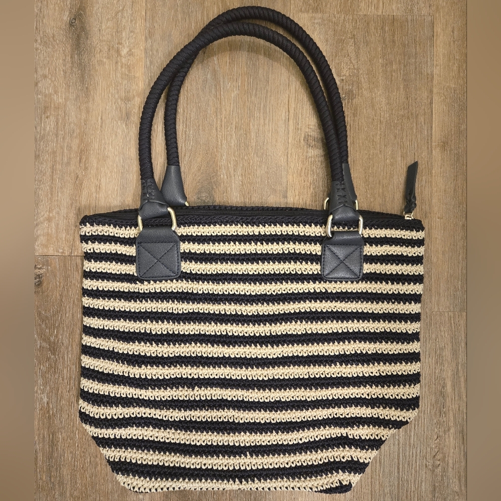 The Sak Gypsy Navy & Cream Knit Shoulder Bag